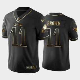 Men's A.J. Brown Philadelphia Eagles Black Golden Edition Jersey