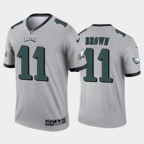 Men's A.J. Brown Philadelphia Eagles Silver Inverted Legend Jersey