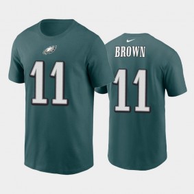 Men's A.J. Brown Philadelphia Eagles Midnight Green Name & Number T-Shirt