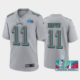 Men's A.J. Brown Philadelphia Eagles Gray Super Bowl LVII Atmosphere Jersey