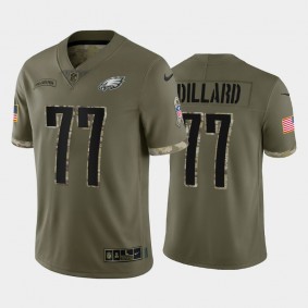 Men's Andre Dillard Philadelphia Eagles Olive 2022 Salute To Service Jersey