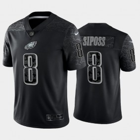 Men's Arryn Siposs Philadelphia Eagles Black Reflective Limited Jersey