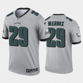 Men's Avonte Maddox Philadelphia Eagles Silver Inverted Legend Jersey