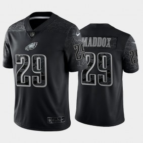 Men's Avonte Maddox Philadelphia Eagles Black Reflective Limited Jersey