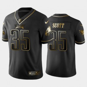 Men's Boston Scott Philadelphia Eagles Black Golden Edition Jersey