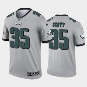 Men's Boston Scott Philadelphia Eagles Silver Inverted Legend Jersey