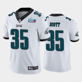 Men's Boston Scott Philadelphia Eagles White Super Bowl LVII Vapor Limited Jersey