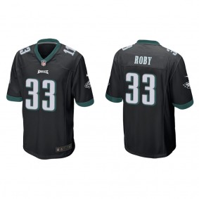 Men's Bradley Roby Eagles Black Game Jersey