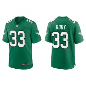 Men's Bradley Roby Eagles Kelly Green Alternate Game Jersey