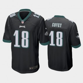 Men's Britain Covey Philadelphia Eagles Black Game Jersey