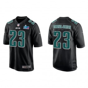 C.J. Gardner-Johnson Men's Philadelphia Eagles Black Super Bowl LVII Patch Fashion Game Jersey