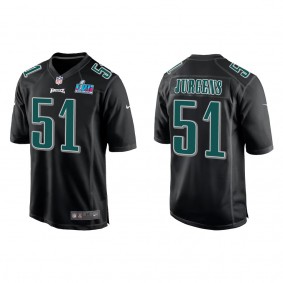 Cam Jurgens Men's Philadelphia Eagles Black Super Bowl LVII Patch Fashion Game Jersey