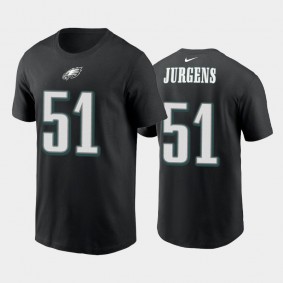 Men's Cam Jurgens Philadelphia Eagles Black Name & Number T-Shirt