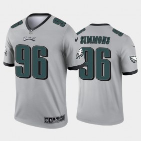 Men's Clyde Simmons Philadelphia Eagles Silver Inverted Legend Jersey