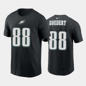 Men's Dallas Goedert Philadelphia Eagles Black Name & Number T-Shirt