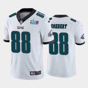 Men's Dallas Goedert Philadelphia Eagles White Super Bowl LVII Vapor Limited Jersey