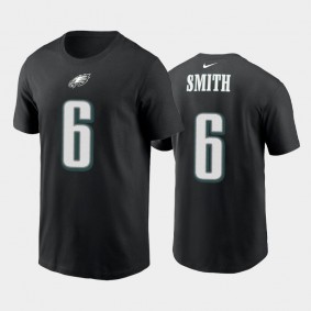 Men's DeVonta Smith Philadelphia Eagles Black Name & Number T-Shirt