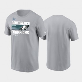 Men's Philadelphia Eagles Gray 2022 NFC Champions Locker Room Trophy T-Shirt