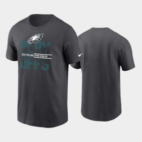 Men's Philadelphia Eagles Anthracite 2022 NFL Playoffs Iconic T-Shirt