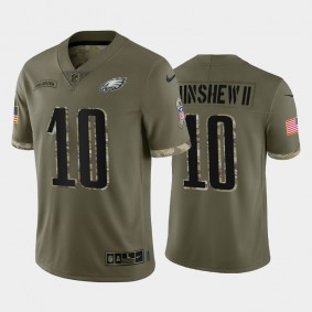 Men's Gardner Minshew II Philadelphia Eagles Olive 2022 Salute To Service Jersey