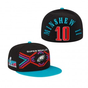 Gardner Minshew II Philadelphia Eagles Black Teal Super Bowl LVII Tarmac 9FIFTY Snapback Adjustable Hat