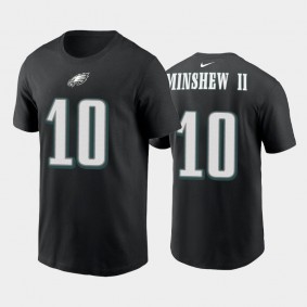 Men's Gardner Minshew II Philadelphia Eagles Black Name & Number T-Shirt