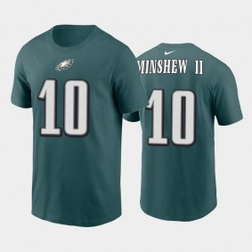 Men's Gardner Minshew II Philadelphia Eagles Midnight Green Name & Number T-Shirt