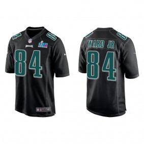 Greg Ward Jr. Men's Philadelphia Eagles Black Super Bowl LVII Patch Fashion Game Jersey