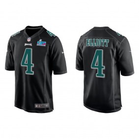 Jake Elliott Men's Philadelphia Eagles Black Super Bowl LVII Patch Fashion Game Jersey