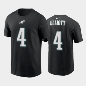 Men's Jake Elliott Philadelphia Eagles Black Name & Number T-Shirt