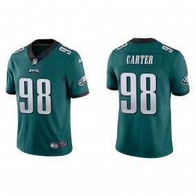 Men's Philadelphia Eagles Jalen Carter Green 2023 NFL Draft Vapor Limited Jersey