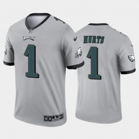 Men's Jalen Hurts Philadelphia Eagles Silver Inverted Legend Jersey