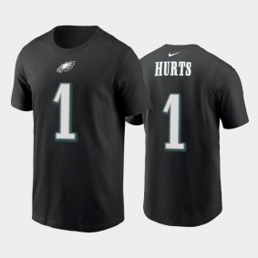 Men's Jalen Hurts Philadelphia Eagles Black Name & Number T-Shirt