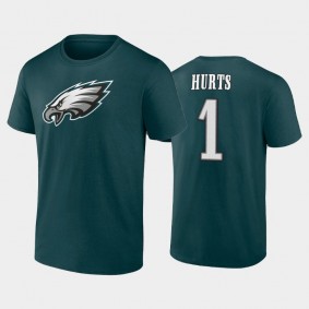 Men's Jalen Hurts Philadelphia Eagles Midnight Green Player Icon T-Shirt