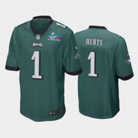 Men's Jalen Hurts Philadelphia Eagles Midnight Green Super Bowl LVII Game Jersey