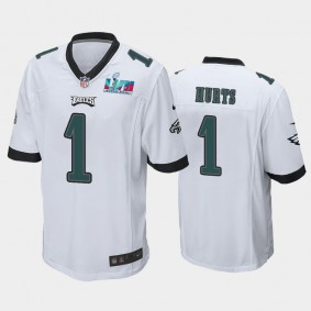 Men's Jalen Hurts Philadelphia Eagles White Super Bowl LVII Game Jersey