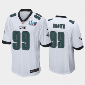 Men's Jerome Brown Philadelphia Eagles White Super Bowl LVII Game Jersey