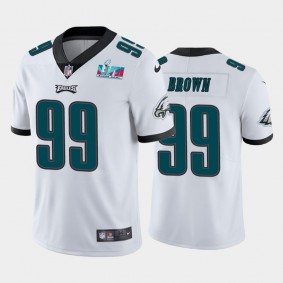 Men's Jerome Brown Philadelphia Eagles White Super Bowl LVII Vapor Limited Jersey