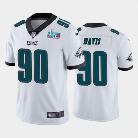 Men's Jordan Davis Philadelphia Eagles White Super Bowl LVII Vapor Limited Jersey