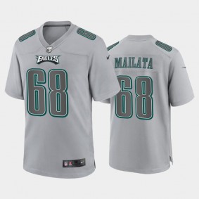 Men's Jordan Mailata Philadelphia Eagles Gray Atmosphere Fashion Game Jersey