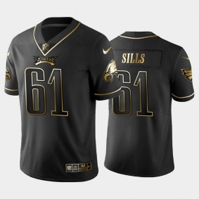 Men's Josh Sills Philadelphia Eagles Black Golden Edition Jersey