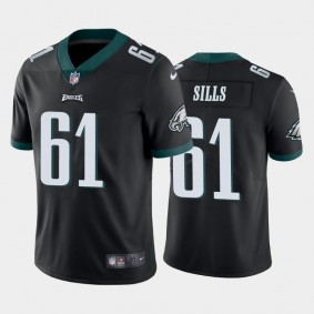 Men's Josh Sills Philadelphia Eagles Black Vapor Limited Jersey