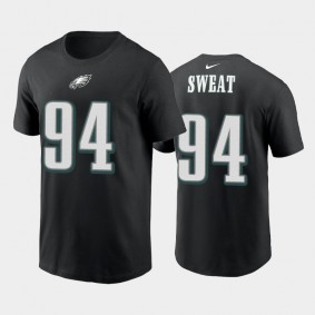 Men's Josh Sweat Philadelphia Eagles Black Name & Number T-Shirt