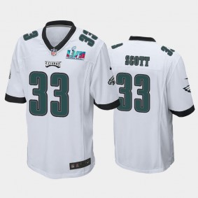 Men's Josiah Scott Philadelphia Eagles White Super Bowl LVII Game Jersey