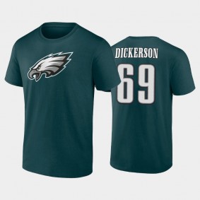 Men's Landon Dickerson Philadelphia Eagles Midnight Green Player Icon T-Shirt