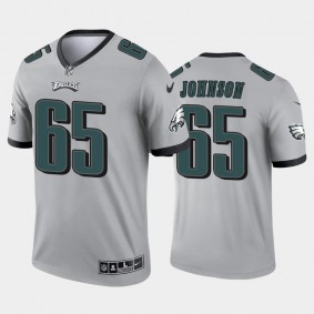 Men's Lane Johnson Philadelphia Eagles Silver Inverted Legend Jersey