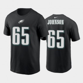 Men's Lane Johnson Philadelphia Eagles Black Name & Number T-Shirt