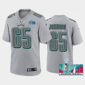 Men's Lane Johnson Philadelphia Eagles Gray Super Bowl LVII Atmosphere Jersey