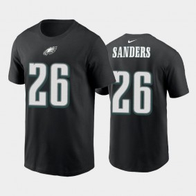 Men's Miles Sanders Philadelphia Eagles Black Name & Number T-Shirt