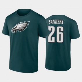 Men's Miles Sanders Philadelphia Eagles Midnight Green Player Icon T-Shirt